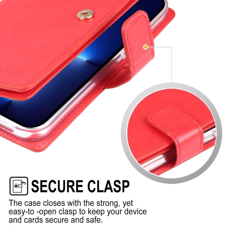 For iPhone 14 Pro MERCURY GOOSPERY MANSOOR 9 Card Slots Leather Case(Rose Red) - HoMEdemic™ 