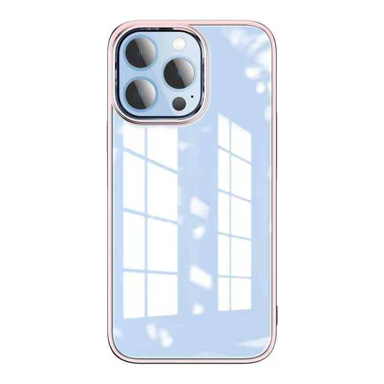 For iPhone 14 Pro Mutural Jiantou Series Electroplating Phone Case(Pink) - HoMEdemic™ 