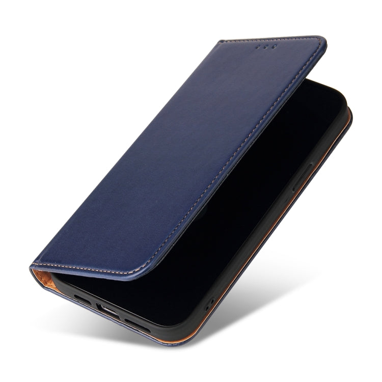 For iPhone 14 Pro Fierre Shann PU Genuine Leather Texture Leather Phone Case(Blue) - HoMEdemic™ 