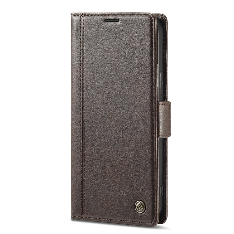 For iPhone 14 Pro LC.IMEEKE Magnetic Buckle Leather Phone Case(Coffee) - HoMEdemic™ 