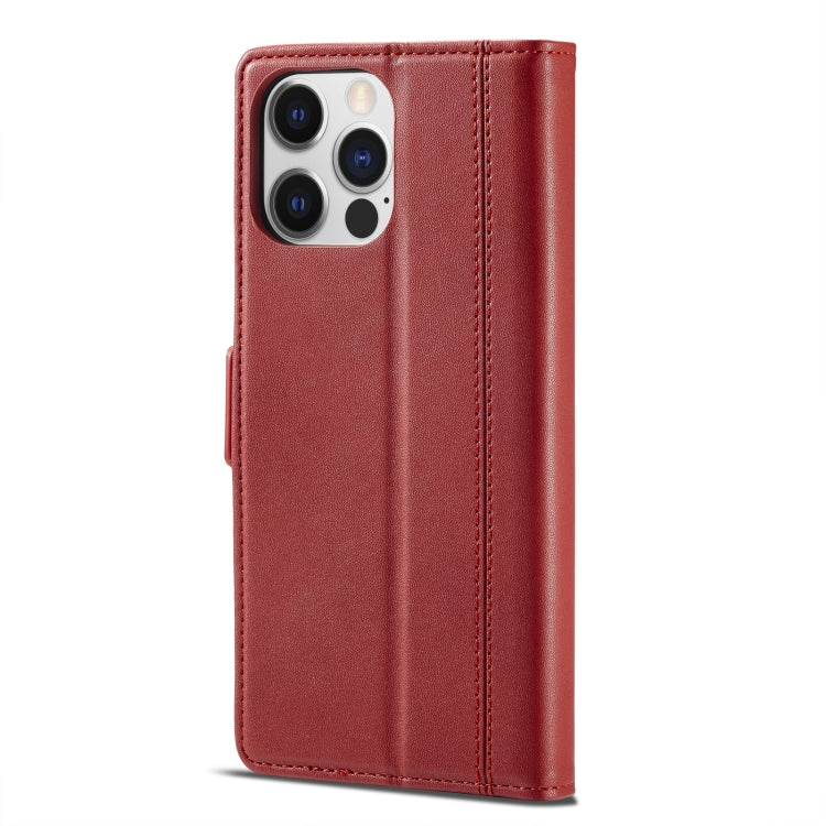 For iPhone 14 Pro LC.IMEEKE Magnetic Buckle Leather Phone Case(Red) - HoMEdemic™ 