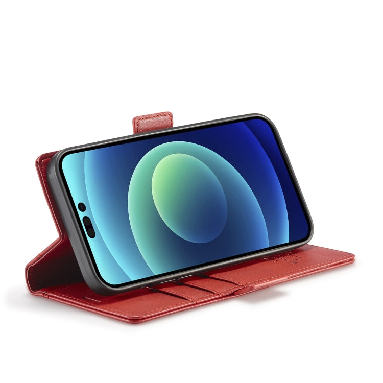 For iPhone 14 Pro LC.IMEEKE Magnetic Buckle Leather Phone Case(Red) - HoMEdemic™ 