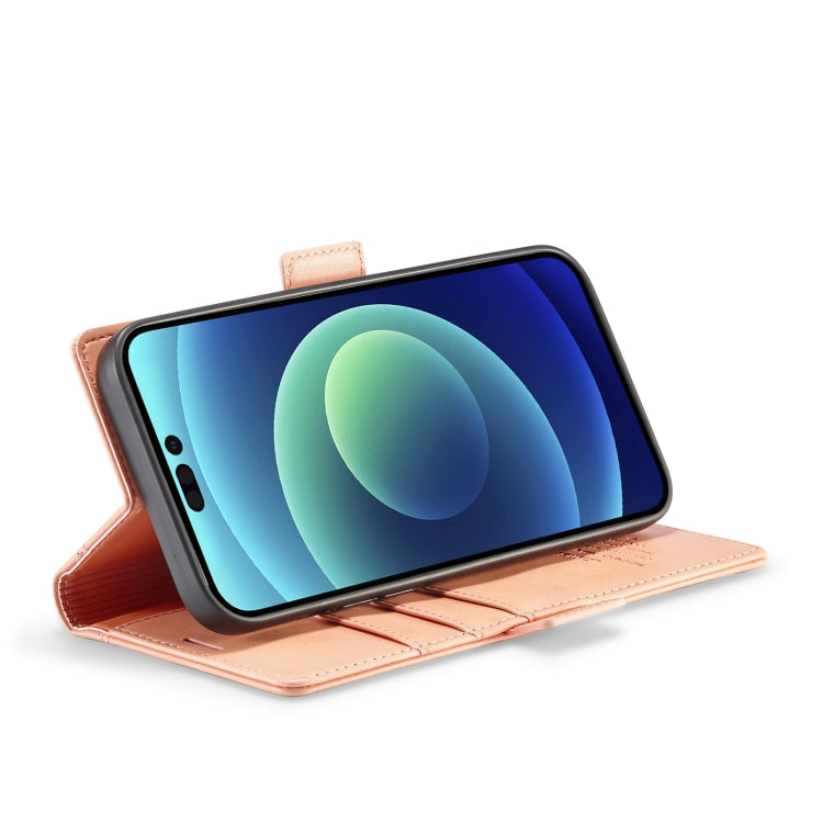 For iPhone 14 LC.IMEEKE Magnetic Buckle Leather Phone Case (Rose Gold) - HoMEdemic™ 