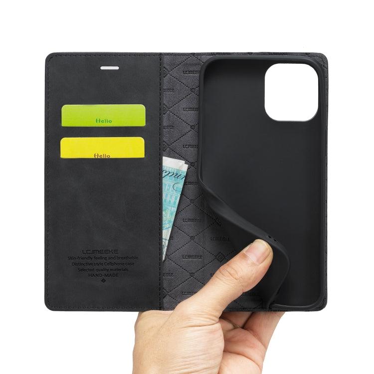 For iPhone 14 LC.IMEEKE Strong Magnetic Leather Phone Case with Holder & Card Slots & Wallet (Black) - HoMEdemic™ 