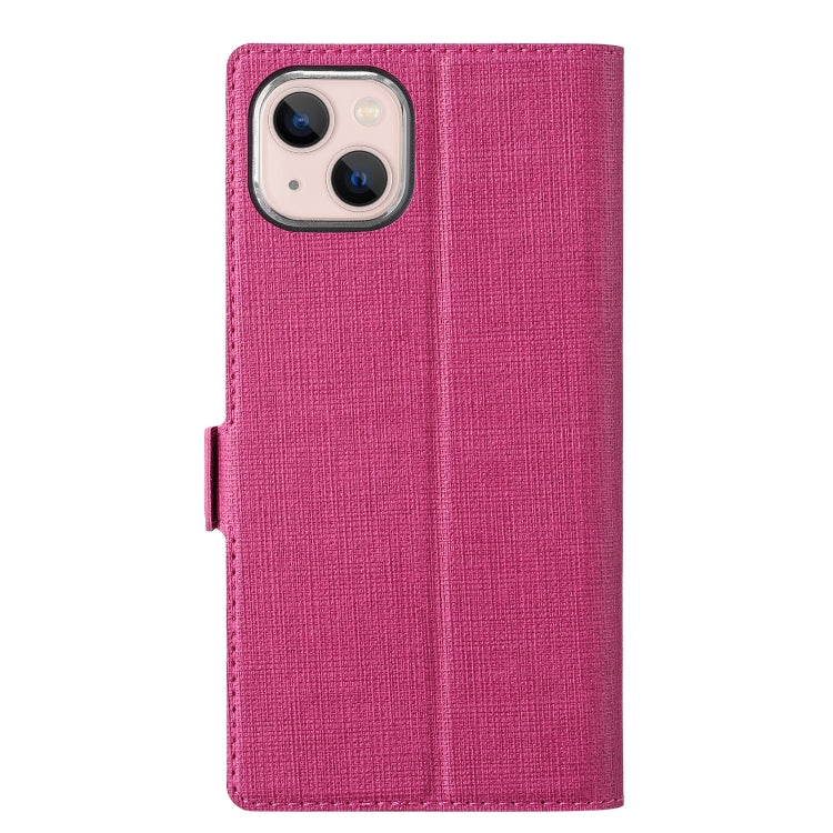 For iPhone 14 ViLi K Series Dual-side Buckle Magsafe Leather Phone Case (Rose Red) - HoMEdemic™ 