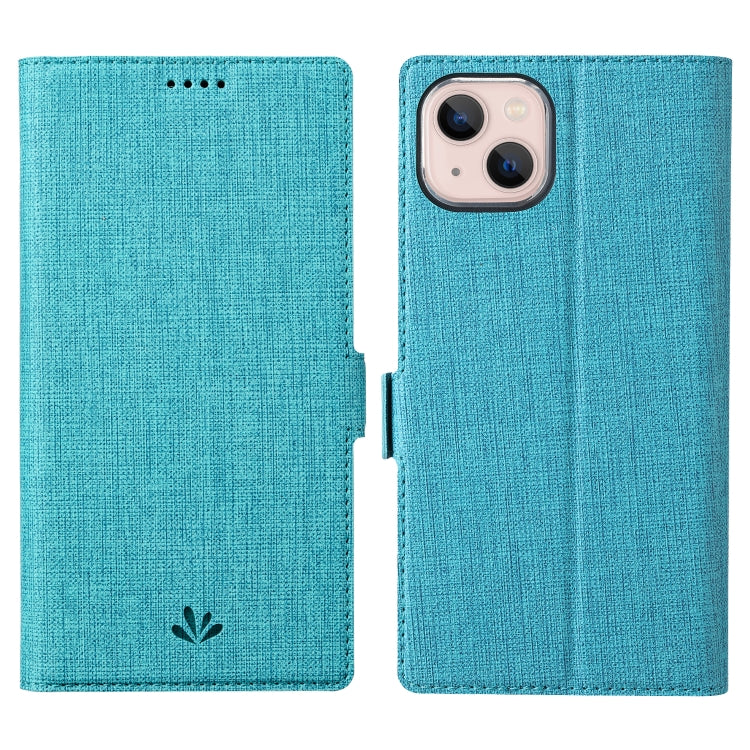 For iPhone 14 Plus ViLi K Series Dual-side Buckle Magsafe Leather Phone Case(Blue) - HoMEdemic™ 