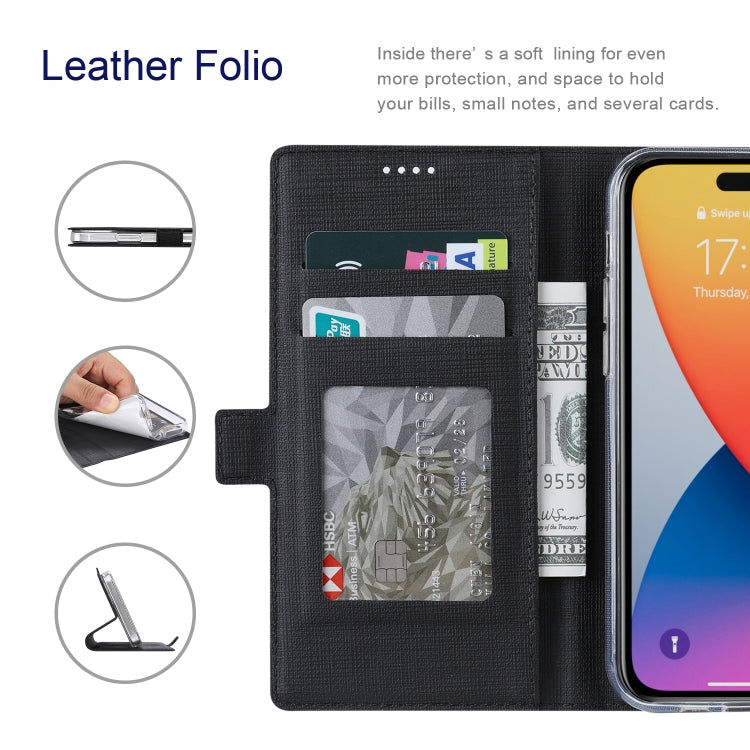 For iPhone 14 Pro Max ViLi K Series Dual-side Buckle Magsafe Leather Phone Case(Black) - HoMEdemic™ 