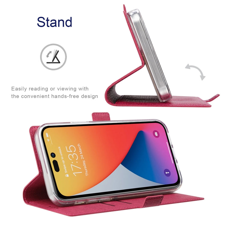 For iPhone 14 Pro Max ViLi K Series Dual-side Buckle Magsafe Leather Phone Case(Rose Red) - HoMEdemic™ 