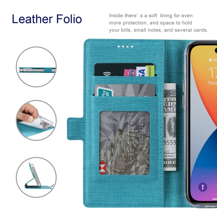 For iPhone 14 Pro Max ViLi K Series Dual-side Buckle Magsafe Leather Phone Case(Blue) - HoMEdemic™ 