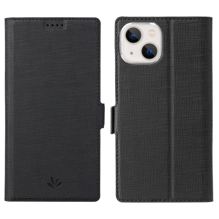 For iPhone 13 mini ViLi K Series Dual-side Buckle Magsafe Leather Phone Case (Black) - HoMEdemic™ 