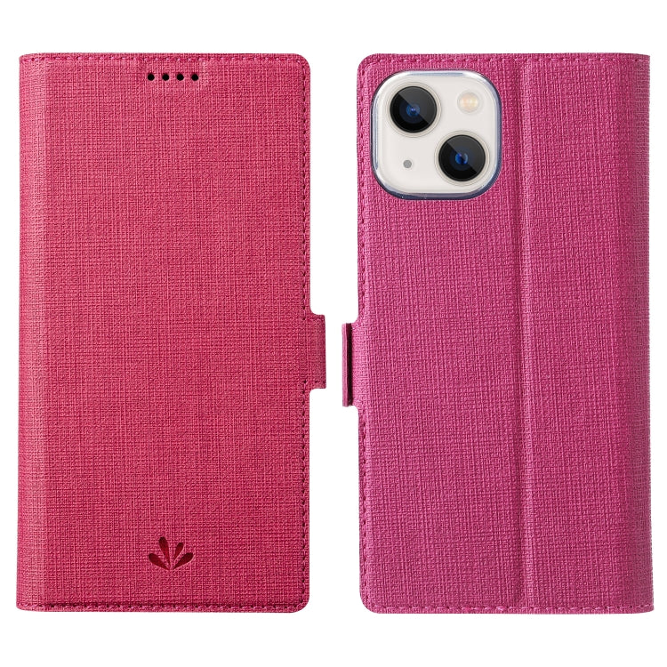 For iPhone 13 mini ViLi K Series Dual-side Buckle Magsafe Leather Phone Case (Rose Red) - HoMEdemic™ 