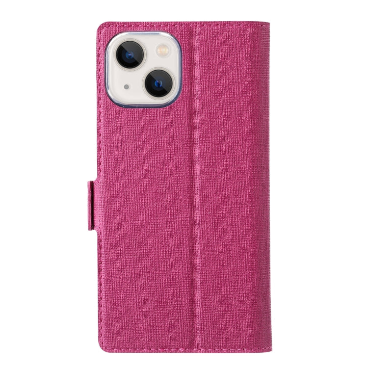For iPhone 13 mini ViLi K Series Dual-side Buckle Magsafe Leather Phone Case (Rose Red) - HoMEdemic™ 