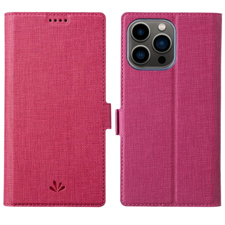 For iPhone 13 Pro ViLi K Series Dual-side Buckle Magsafe Leather Phone Case (Rose Red) - HoMEdemic™ 