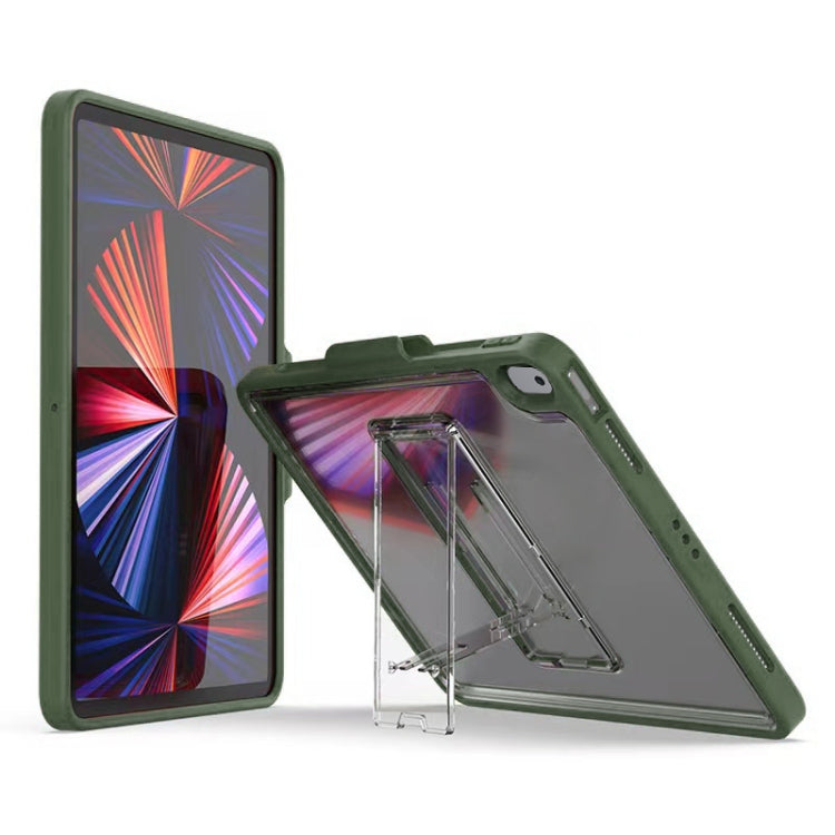 Mutural Transparent Holder Tablet Case For iPad 10.2 2021 / 2020 / 2019 / 10.5(Army Green) - HoMEdemic™ 