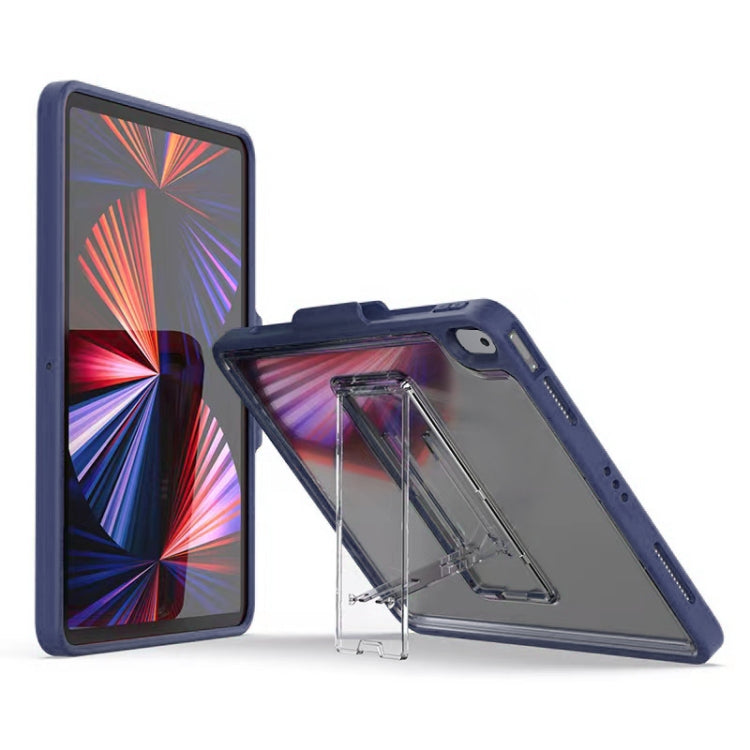 Mutural Transparent Holder Tablet Case For iPad 10.2 2021 / 2020 / 2019 / 10.5(Navy Blue) - HoMEdemic™ 
