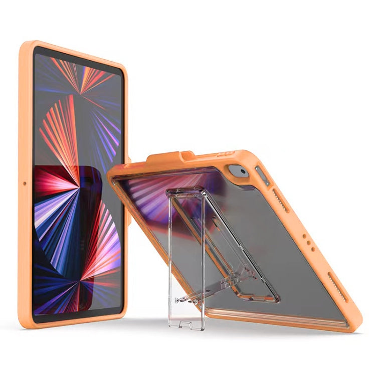 Mutural Transparent Holder Tablet Case For iPad 10.2 2021 / 2020 / 2019 / 10.5(Orange) - HoMEdemic™ 