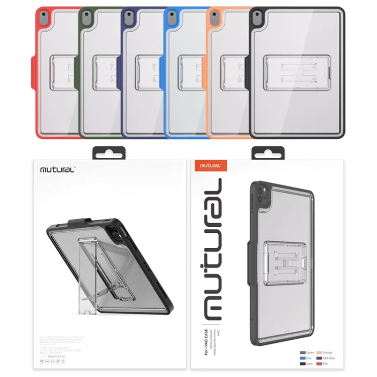 Mutural Transparent Holder Tablet Case For iPad 10.2 2021 / 2020 / 2019 / 10.5(Navy Blue) - HoMEdemic™ 