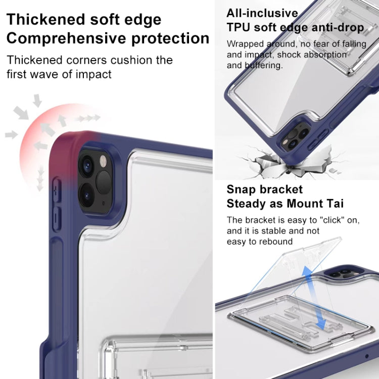 Mutural Transparent Holder Tablet Case For iPad 10.2 2021 / 2020 / 2019 / 10.5(Navy Blue) - HoMEdemic™ 