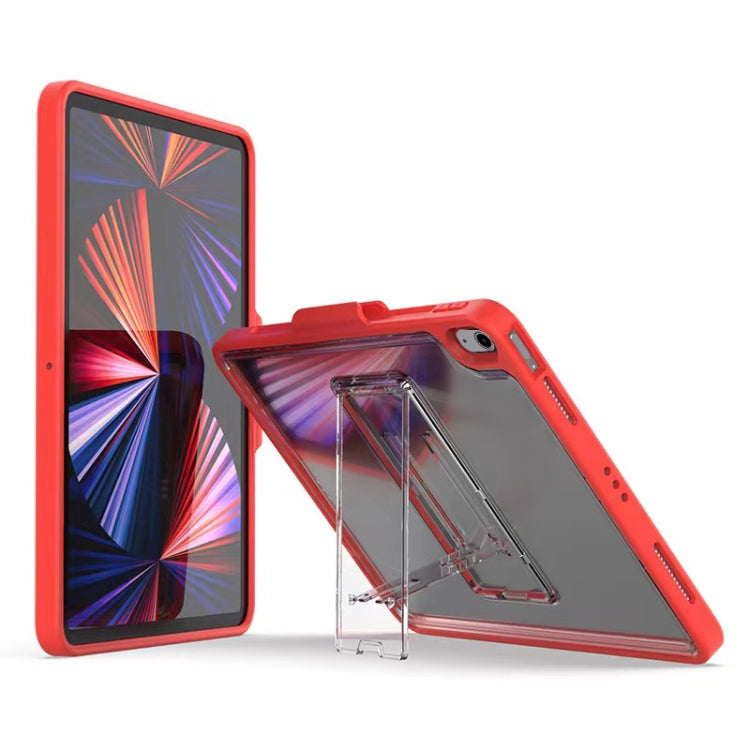 Mutural Transparent Holder Tablet Case For iPad Air 2022/ 2020 10.9(Red) - HoMEdemic™ 