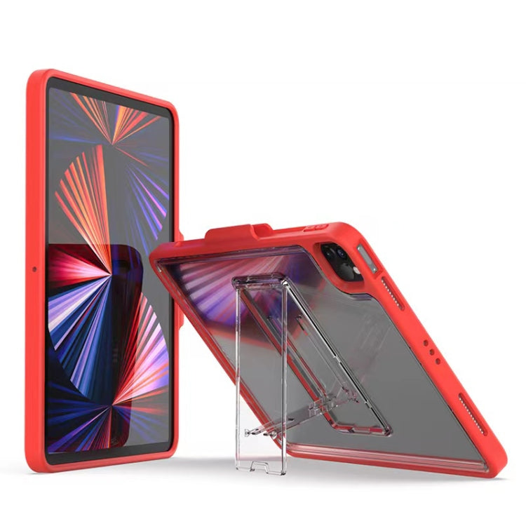 For iPad Pro 11 2022 / 2021 / 2020 / 2018 Mutural Transparent Holder Tablet Case(Red) - HoMEdemic™ 