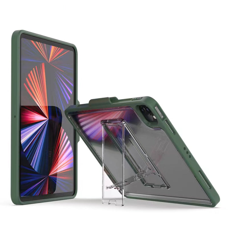 For iPad Pro 11 2022 / 2021 / 2020 / 2018 Mutural Transparent Holder Tablet Case(Army Green) - HoMEdemic™ 