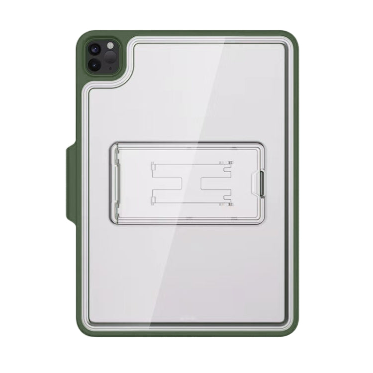 For iPad Pro 11 2022 / 2021 / 2020 / 2018 Mutural Transparent Holder Tablet Case(Army Green) - HoMEdemic™ 