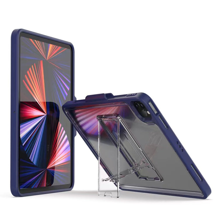 For iPad Pro 11 2022 / 2021 / 2020 / 2018 Mutural Transparent Holder Tablet Case(Navy Blue) - HoMEdemic™ 