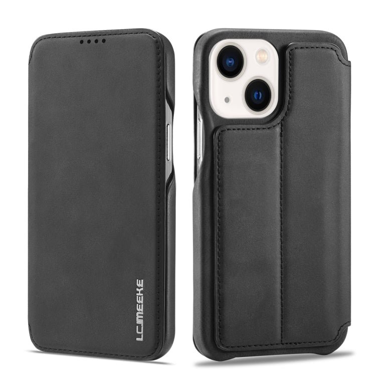 For iPhone 14 LC.IMEEKE Hon Ancient Series Flip Leather Phone Case (Black) - HoMEdemic™ 