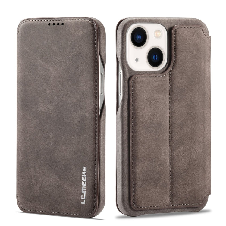 For iPhone 14 LC.IMEEKE Hon Ancient Series Flip Leather Phone Case (Coffee) - HoMEdemic™ 