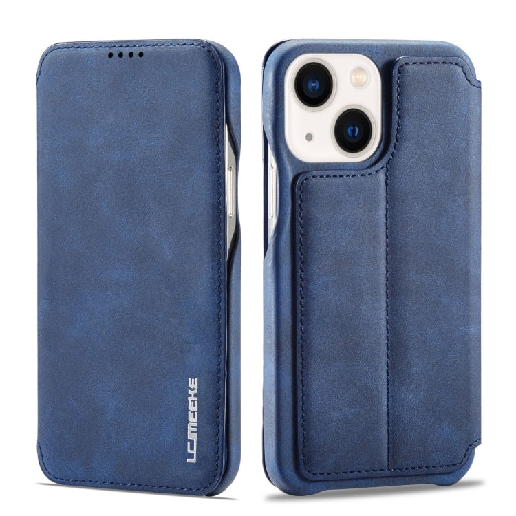 For iPhone 14 LC.IMEEKE Hon Ancient Series Flip Leather Phone Case (Blue) - HoMEdemic™ 