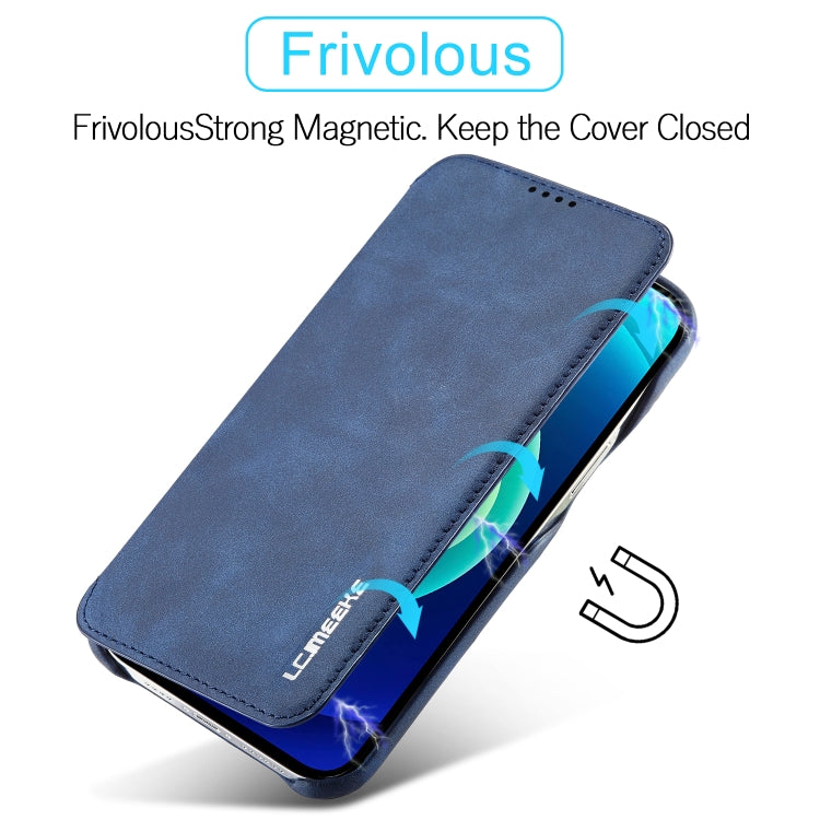 For iPhone 14 LC.IMEEKE Hon Ancient Series Flip Leather Phone Case (Blue) - HoMEdemic™ 