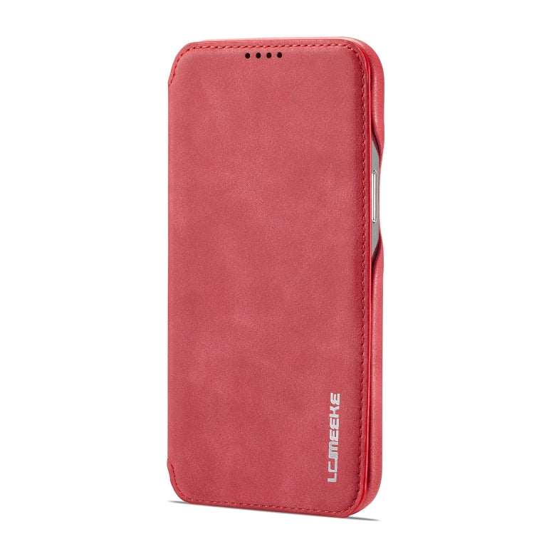 For iPhone 14 Pro LC.IMEEKE Hon Ancient Series Flip Leather Phone Case(Red) - HoMEdemic™ 