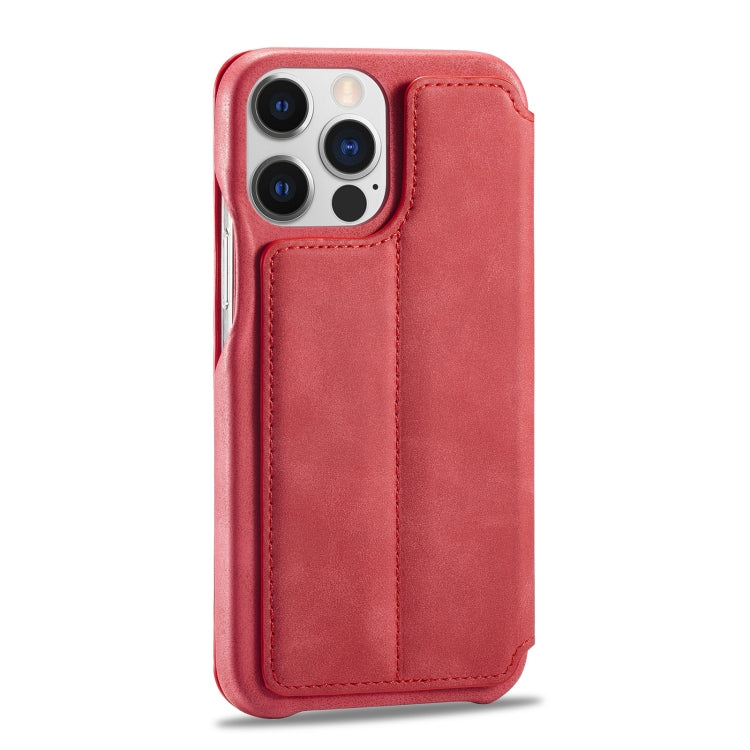 For iPhone 14 Pro LC.IMEEKE Hon Ancient Series Flip Leather Phone Case(Red) - HoMEdemic™ 