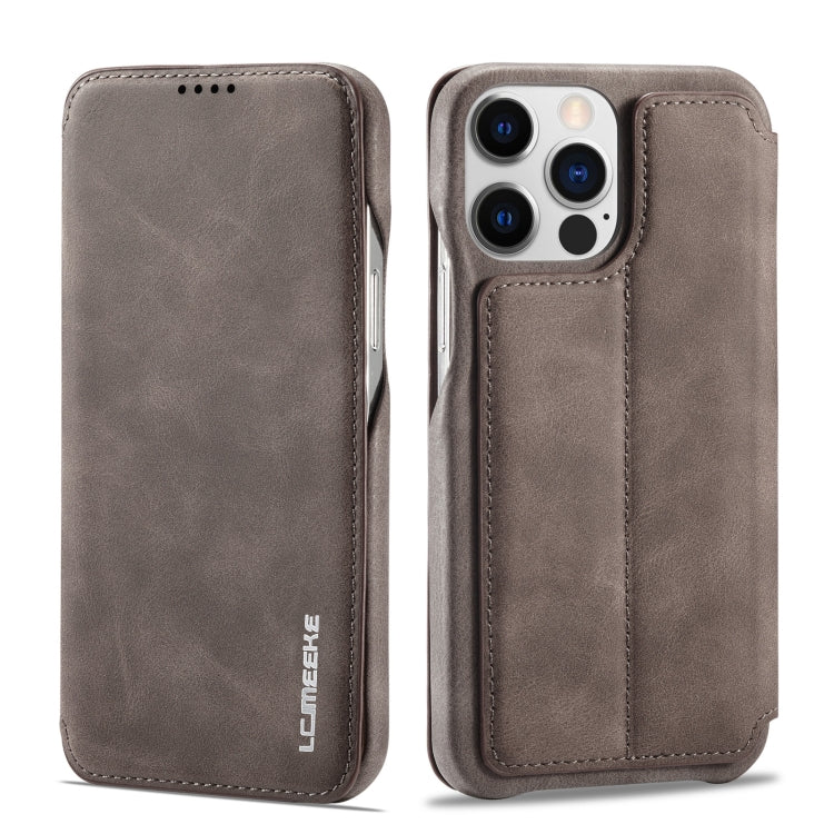 For iPhone 14 Pro LC.IMEEKE Hon Ancient Series Flip Leather Phone Case(Coffee) - HoMEdemic™ 