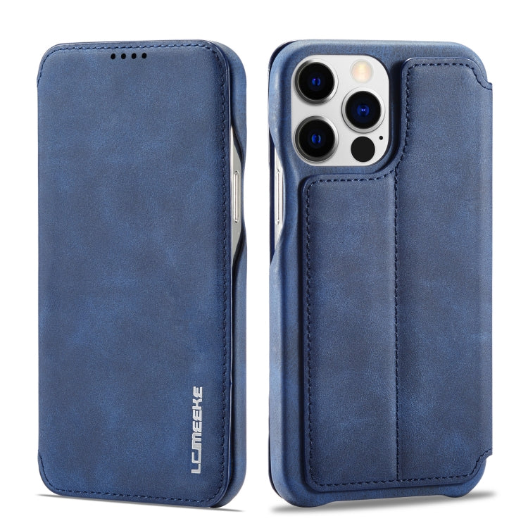 For iPhone 14 Pro LC.IMEEKE Hon Ancient Series Flip Leather Phone Case(Blue) - HoMEdemic™ 