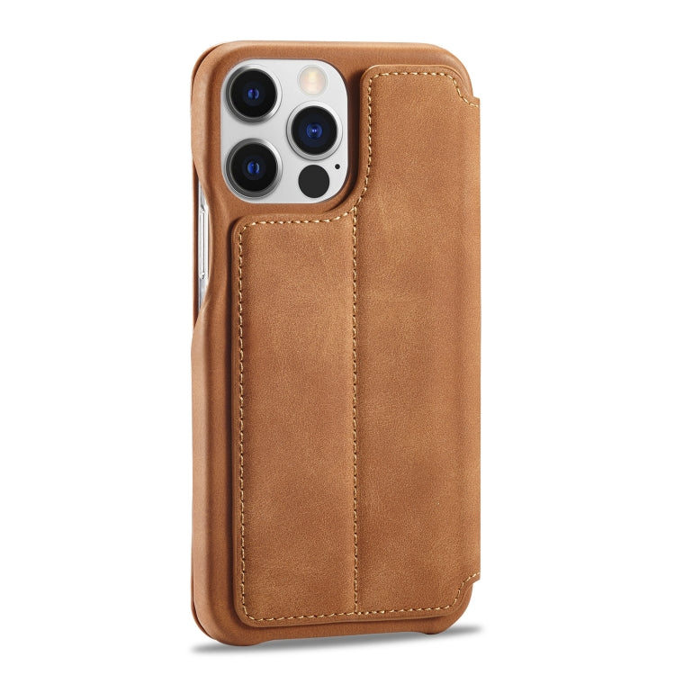 For iPhone 14 Pro LC.IMEEKE Hon Ancient Series Flip Leather Phone Case(Brown) - HoMEdemic™ 