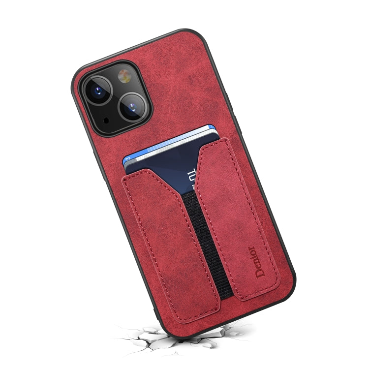 For iPhone 13 mini Denior Elastic Card Slot PU + TPU Phone Case (Red) - HoMEdemic™ 