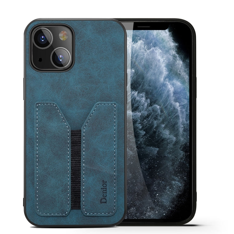 For iPhone 13 Denior Elastic Card Slot PU + TPU Phone Case(Blue) - HoMEdemic™ 