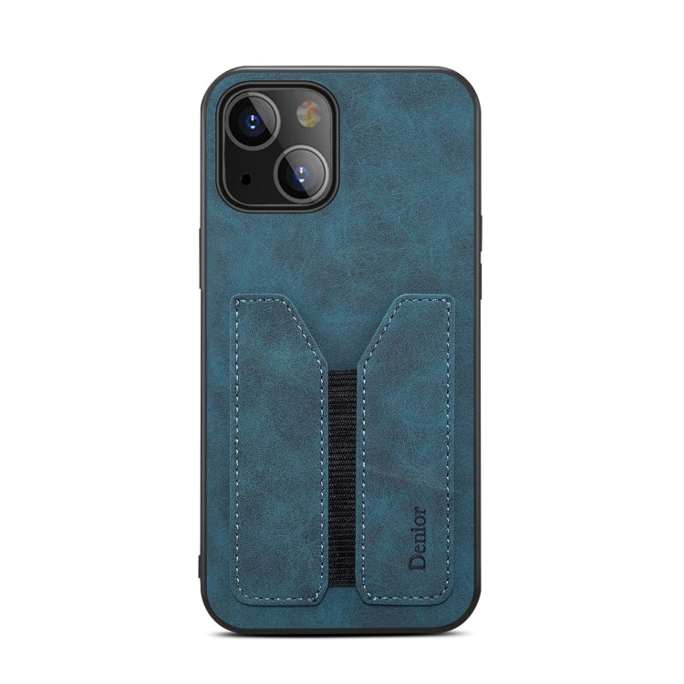 For iPhone 13 Denior Elastic Card Slot PU + TPU Phone Case(Blue) - HoMEdemic™ 
