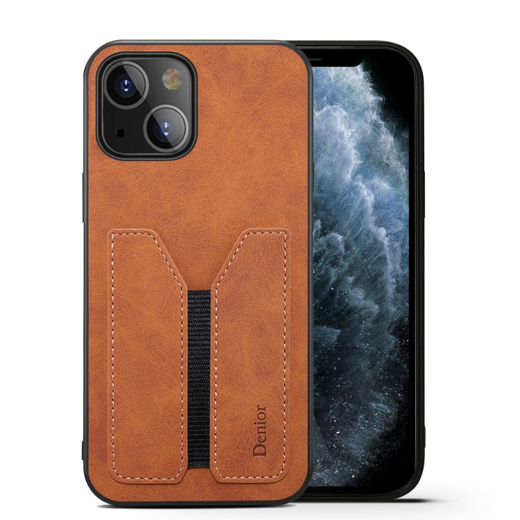 For iPhone 13 Denior Elastic Card Slot PU + TPU Phone Case(Brown) - HoMEdemic™ 