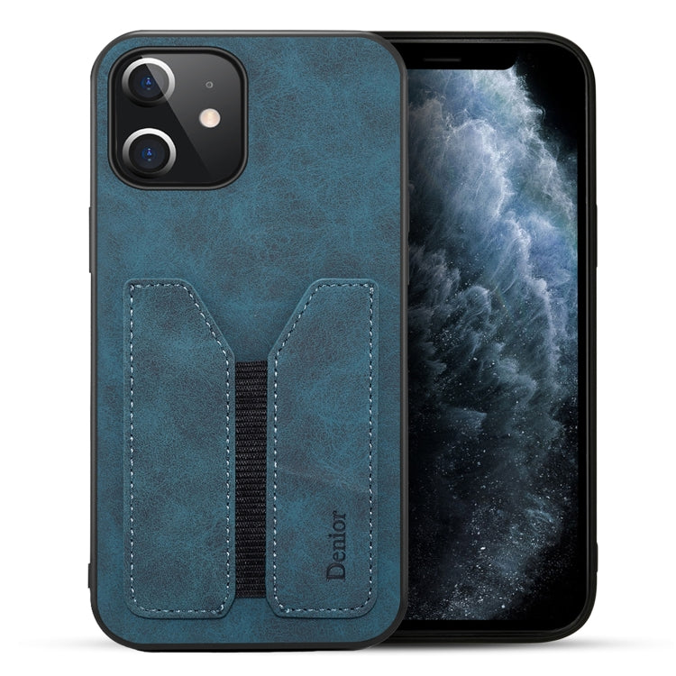 For iPhone 12 mini Denior Elastic Card Slot PU + TPU Phone Case (Blue) - HoMEdemic™ 