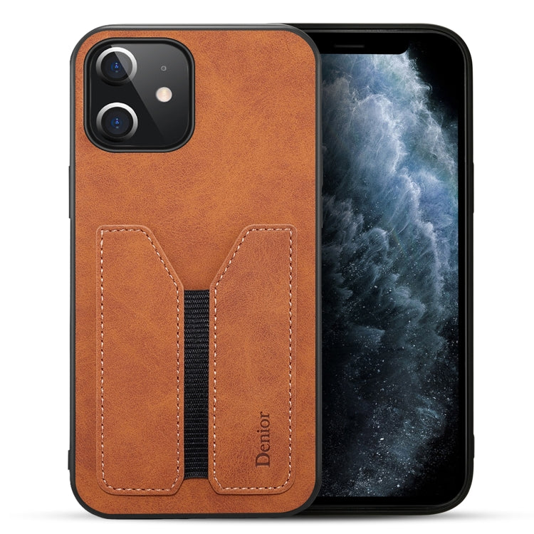 For iPhone 12 Denior Elastic Card Slot PU + TPU Phone Case(Brown) - HoMEdemic™ 