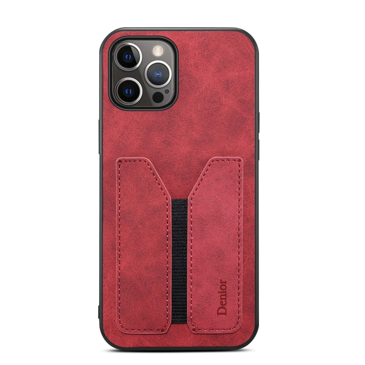 For iPhone 12 Pro Denior Elastic Card Slot PU + TPU Phone Case(Red) - HoMEdemic™ 