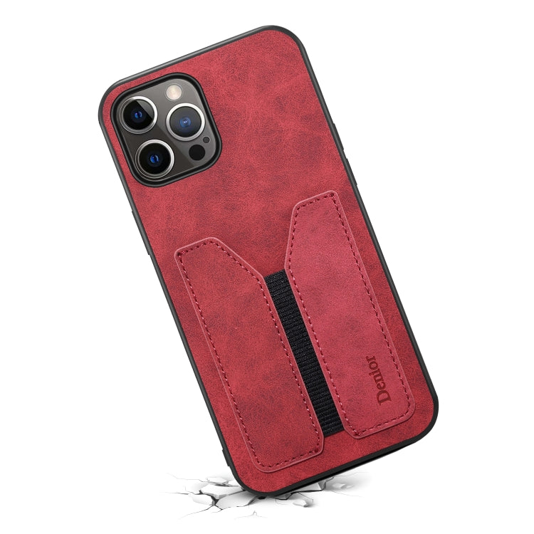 For iPhone 12 Pro Denior Elastic Card Slot PU + TPU Phone Case(Red) - HoMEdemic™ 