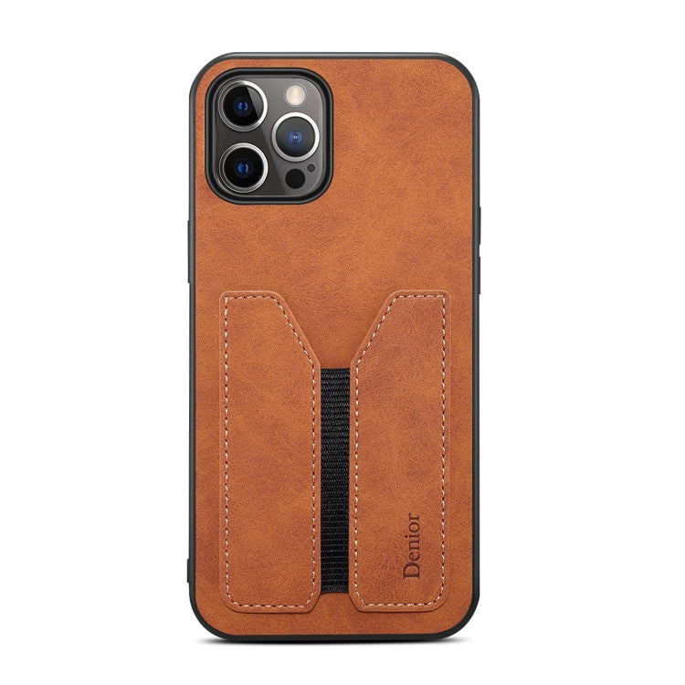 For iPhone 12 Pro Denior Elastic Card Slot PU + TPU Phone Case(Brown) - HoMEdemic™ 
