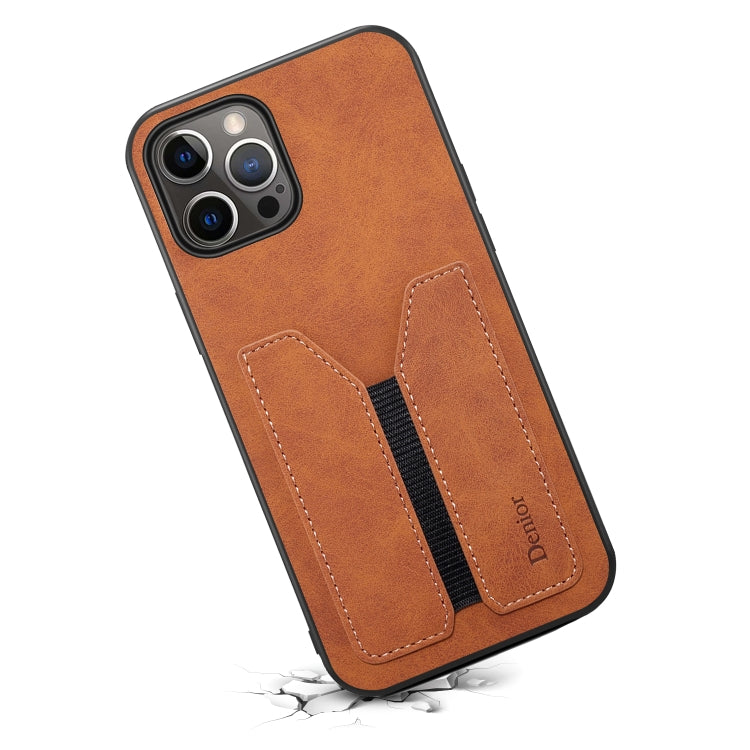 For iPhone 12 Pro Denior Elastic Card Slot PU + TPU Phone Case(Brown) - HoMEdemic™ 