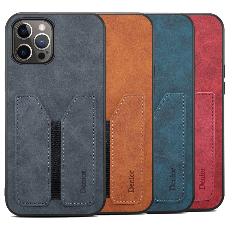 For iPhone 12 Pro Max Denior Elastic Card Slot PU + TPU Phone Case(Blue) - HoMEdemic™ 