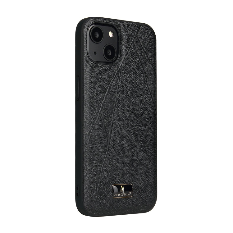 For iPhone 14 Fierre Shann Leather Texture Phone Back Cover Case (Ox Tendon Black) - HoMEdemic™ 