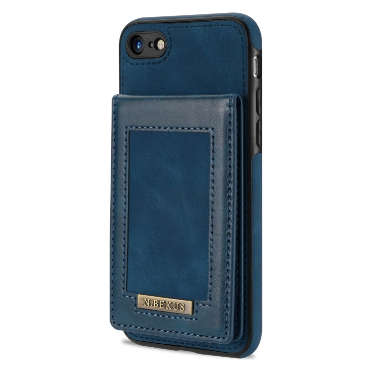 For iPhone SE 2022 / SE 2020 / 8 / 7 N.BEKUS Vertical Flip Card Slot RFID Phone Case(Blue) - HoMEdemic™ 
