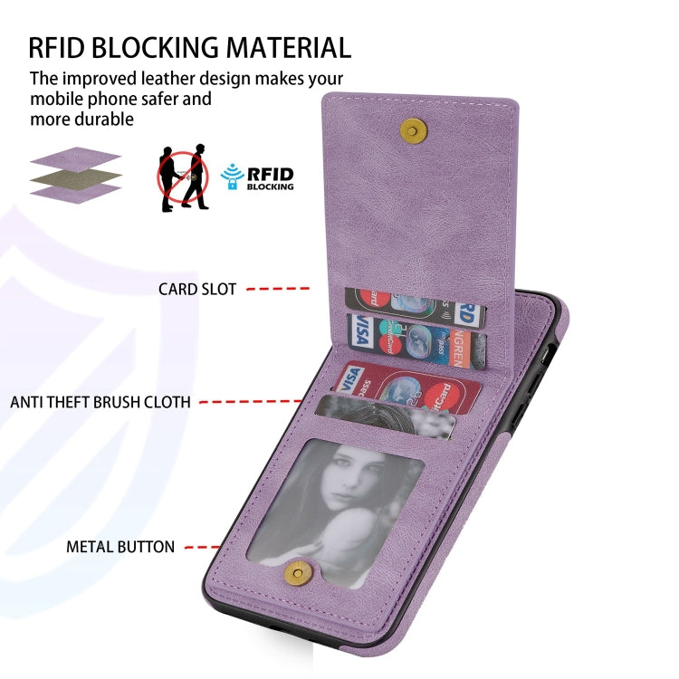 For iPhone SE 2022 / SE 2020 / 8 / 7 N.BEKUS Vertical Flip Card Slot RFID Phone Case(Purple) - HoMEdemic™ 